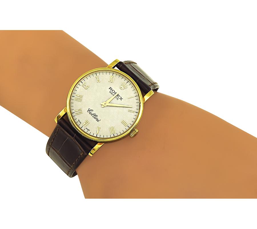 Estate Rolex Cellini 18k Yellow Gold Watch