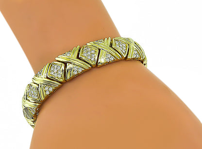 Estate 3.50ct Diamond Gold Bracelet