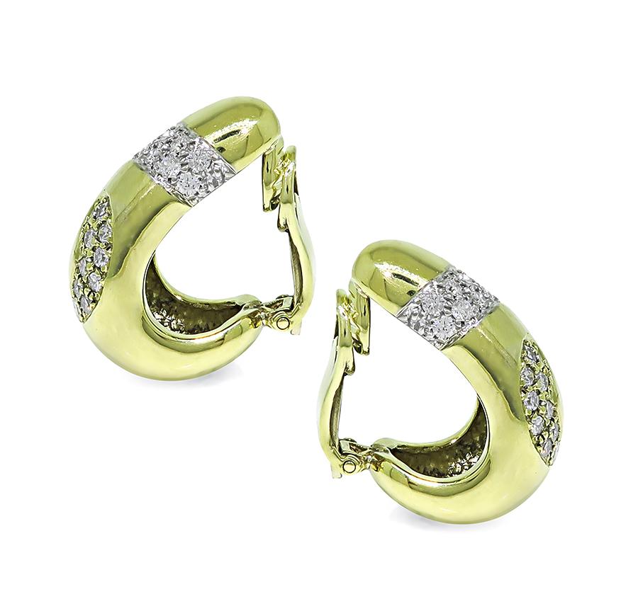 Estate 2.20ct Diamond 14k Yellow Gold Earrings