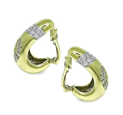 Estate 2.20ct Diamond 14k Yellow Gold Earrings