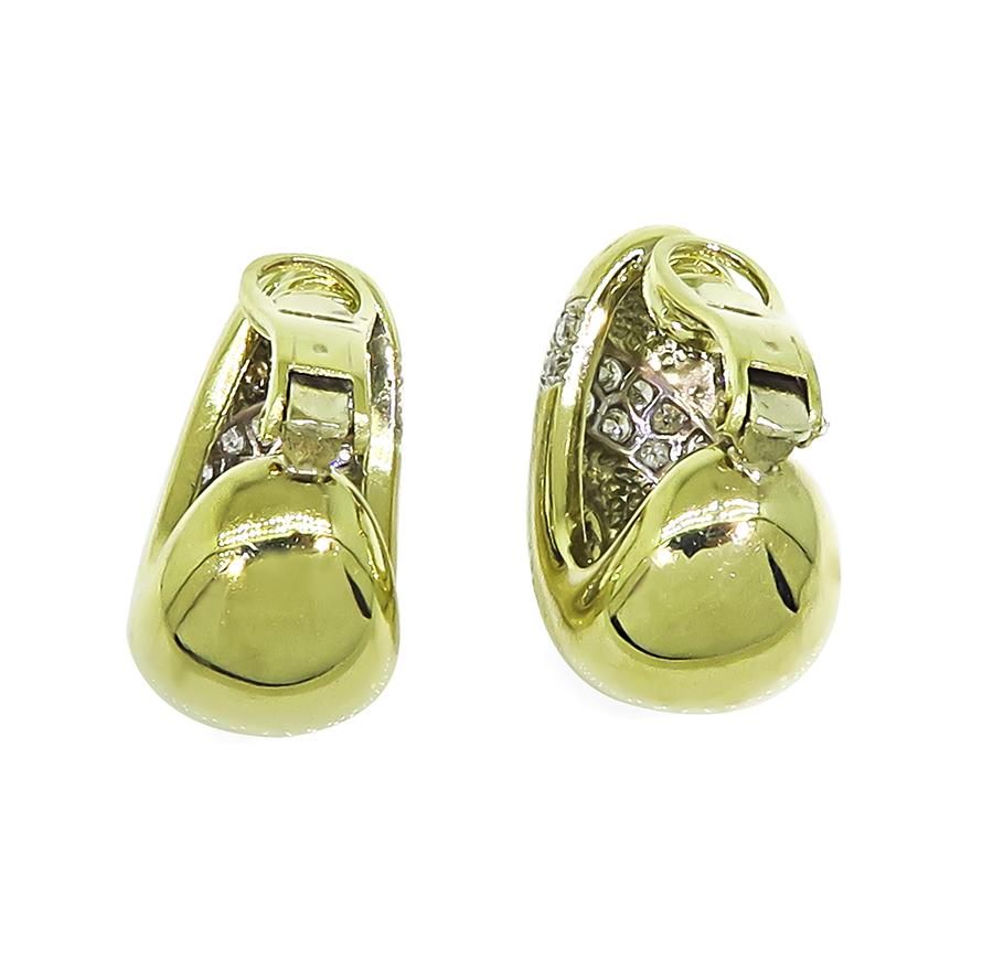 Estate 2.20ct Diamond 14k Yellow Gold Earrings