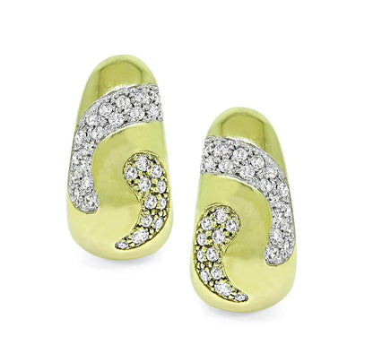 Estate 2.20ct Diamond 14k Yellow Gold Earrings