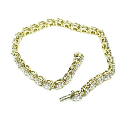Estate 10.00ct Diamond Gold Tennis Bracelet