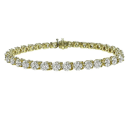 Estate 10.00ct Diamond Gold Tennis Bracelet