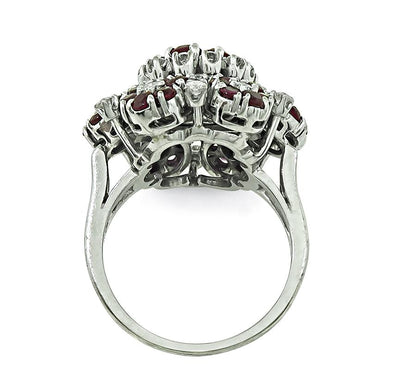 Estate 1.50ct Ruby 0.90ct Diamond 14k White Gold Ring