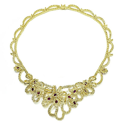 Estate AGL Certified 18.00ct Ruby 35.00ct Diamond 18k Yellow Gold Necklace