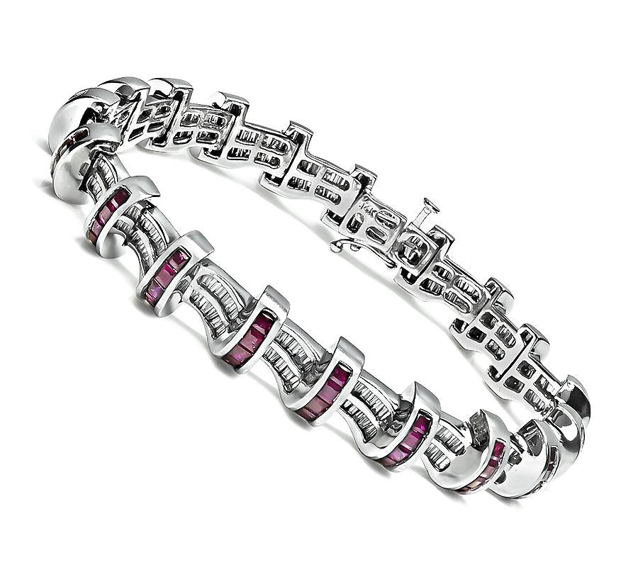 Estate 3.00ct Ruby 3.00ct Diamond Bracelet