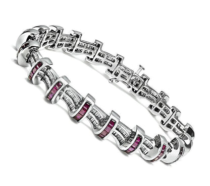 Estate 3.00ct Ruby 3.00ct Diamond Bracelet