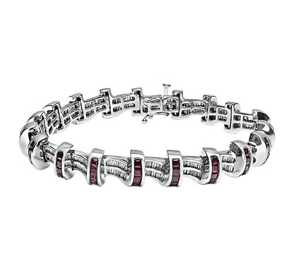 Estate 3.00ct Ruby 3.00ct Diamond Bracelet