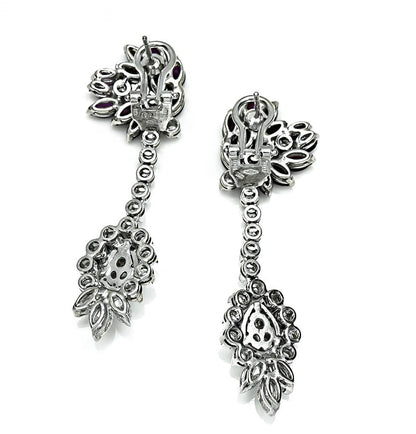 Estate 5.00ct Ruby 2.00ct Diamond Chandelier Earrings