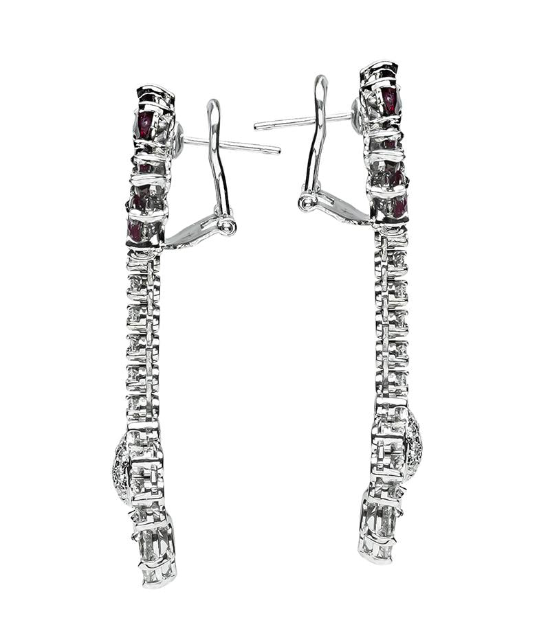 Estate 5.00ct Ruby 2.00ct Diamond Chandelier Earrings