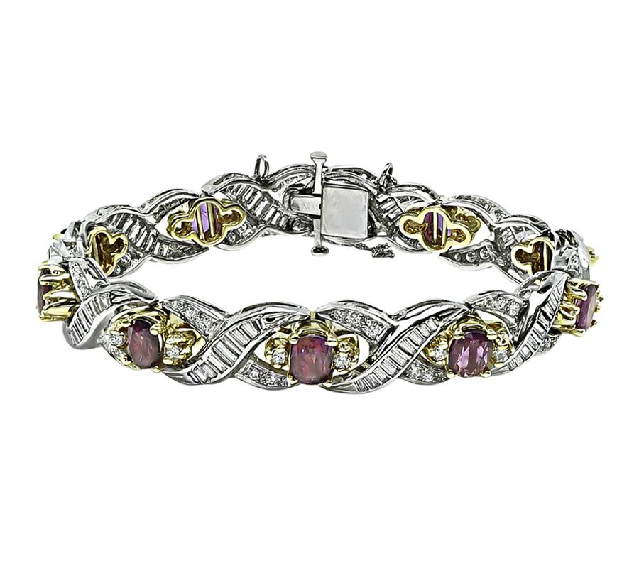 Estate 7.00ct Ruby 3.50ct Diamond Bracelet