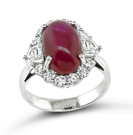 5.00ct Burma Ruby 1.10ct Diamond Gold Ring