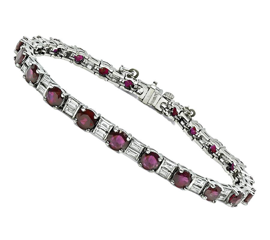 Estate 9.00ct Ruby 1.75ct Diamond Bracelet
