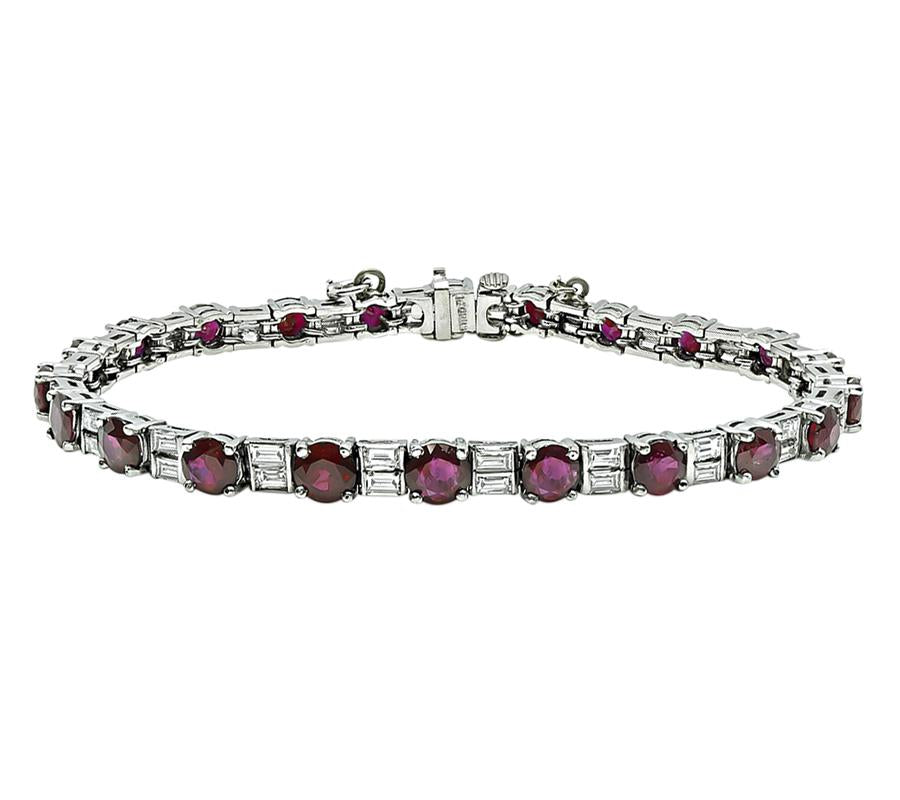 Estate 9.00ct Ruby 1.75ct Diamond Bracelet