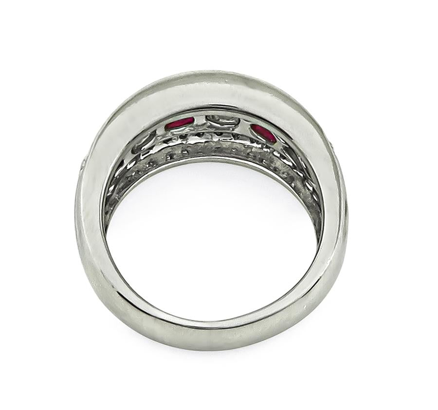 Estate 1.04ct Ruby 0.95ct Diamond Platinum Ring