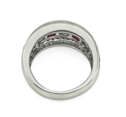 Estate 1.04ct Ruby 0.95ct Diamond Platinum Ring