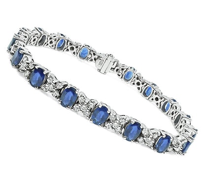 Estate 18.00ct Sapphire 3.50ct Diamond Bracelet