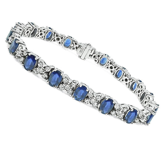 Estate 18.00ct Sapphire 3.50ct Diamond Bracelet