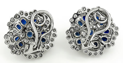 Estate 3.50ct Sapphire 2.25ct Diamond Earrings
