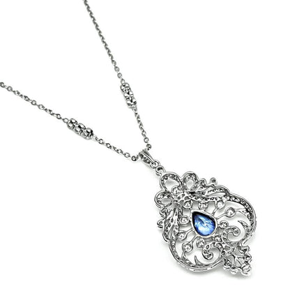 Estate 1.50ct Sapphire 1.00ct Diamond Pendant Necklace