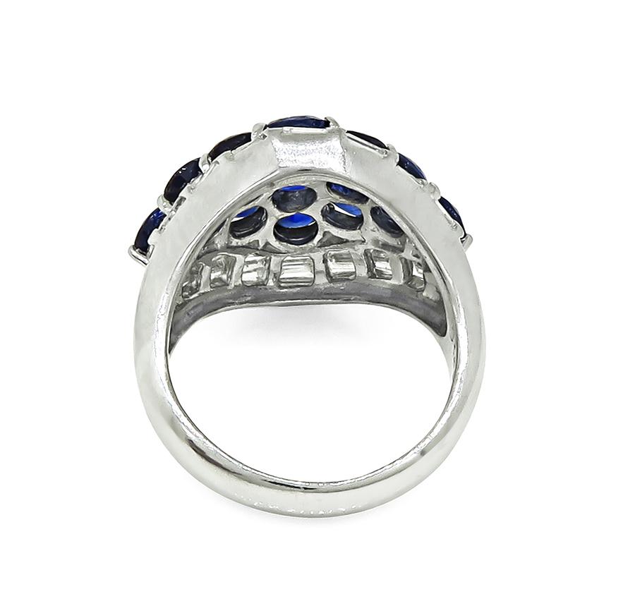 Estate 4.02ct Sapphire 1.05ct Diamond Platinum Ring