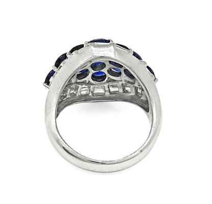 Estate 4.02ct Sapphire 1.05ct Diamond Platinum Ring