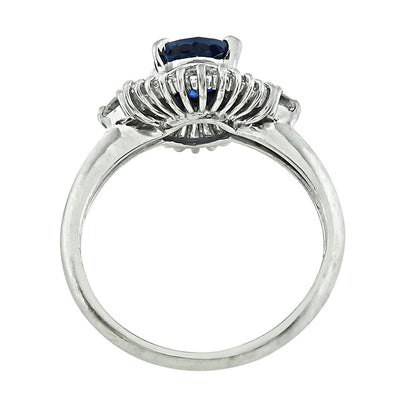 Estate 1.25ct Ceylon Sapphire 0.58ct Diamond Ring