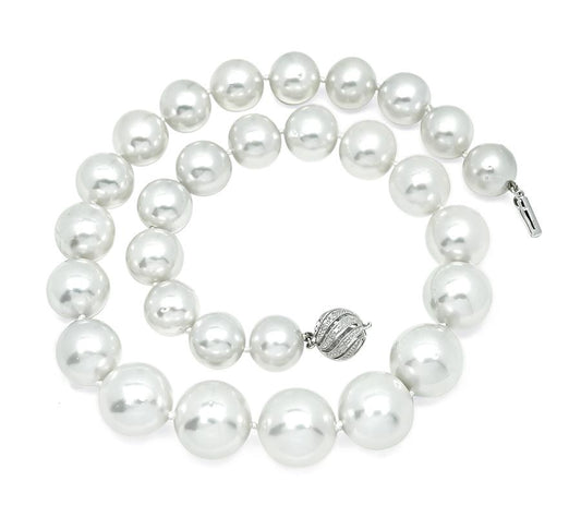 Estate South Sea Pearl 14k Gold Necklace