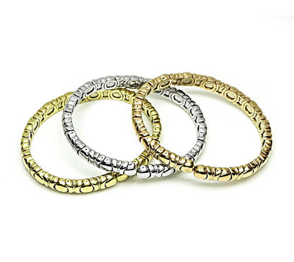 Estate Suite of 3 Yellow Pink and White Gold 3.00ct Diamond Bangle