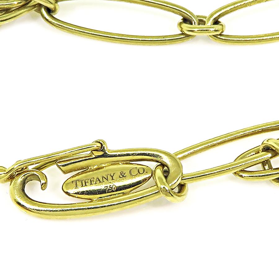 Estate Tiffany & Co 18k Yellow Gold Heart Charm Bracelet