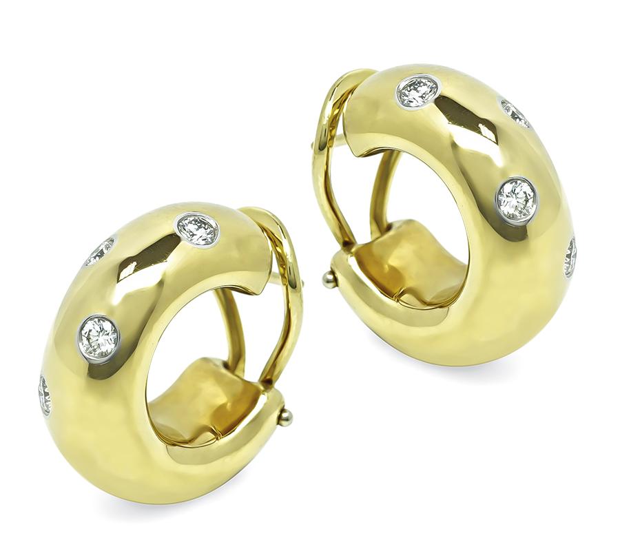Estate Tiffany & Co 0.40ct Diamond Gold Etoile Earrings