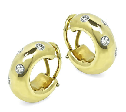 Estate Tiffany & Co 0.40ct Diamond Gold Etoile Earrings