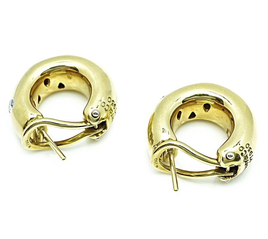 Estate Tiffany & Co 0.40ct Diamond Gold Etoile Earrings