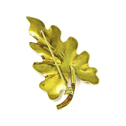 Estate Tiffany & Co 14k Yellow Gold Leaf Pin