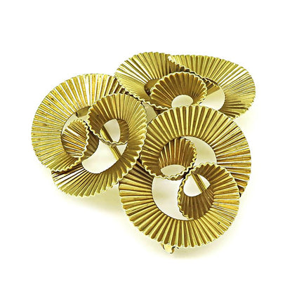 Vintage Tiffany & Co. 14k Yellow Gold Fluted Spiral Brooch Pin