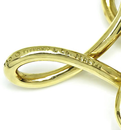 Estate Tiffany & Co 18k Yellow Gold Peretti Cross Pendant Necklace