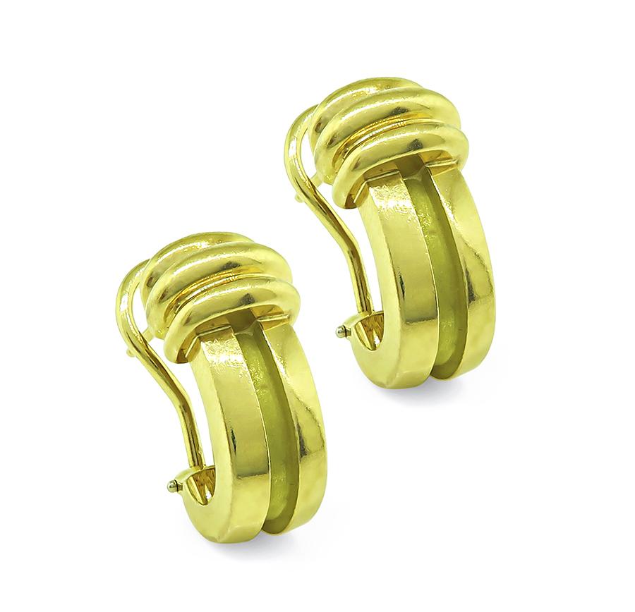 Estate Tiffany & Co 18k Yellow Gold Earrings