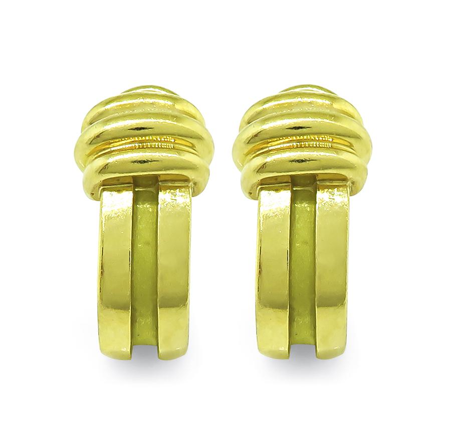 Estate Tiffany & Co 18k Yellow Gold Earrings