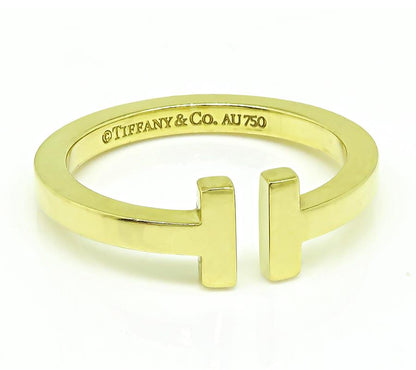 Estate Tiffany & Co 18k Yellow Gold T Ring