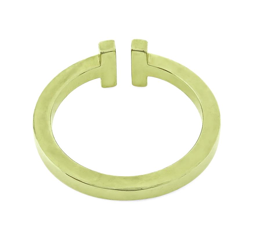 Estate Tiffany & Co 18k Yellow Gold T Ring