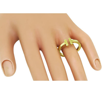 Estate Tiffany & Co 18k Yellow Gold T Ring