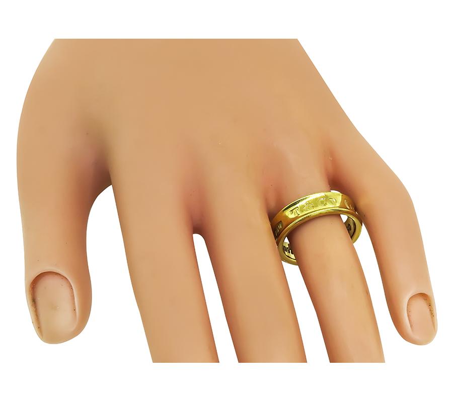 Estate Tiffany & Co 18k Yellow Gold Band Ring