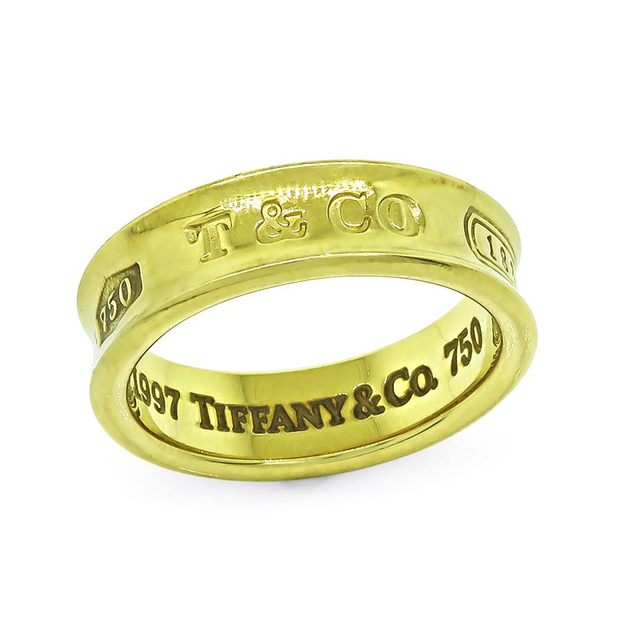 Estate Tiffany & Co 18k Yellow Gold Band Ring