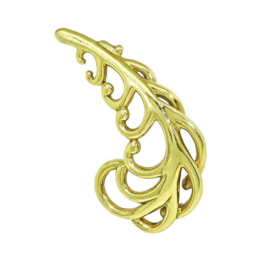 Estate Tiffany & Co 18k Yellow Gold Pin
