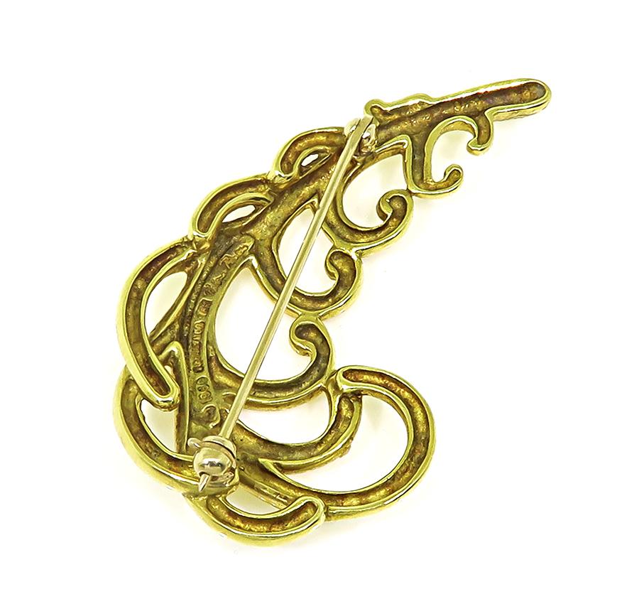 Estate Tiffany & Co 18k Yellow Gold Pin