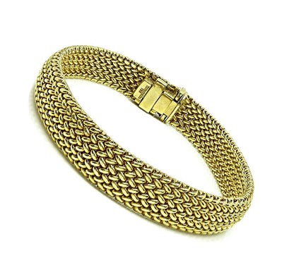 Estate Tiffany & Co 18k Yellow Gold Weave Bracelet