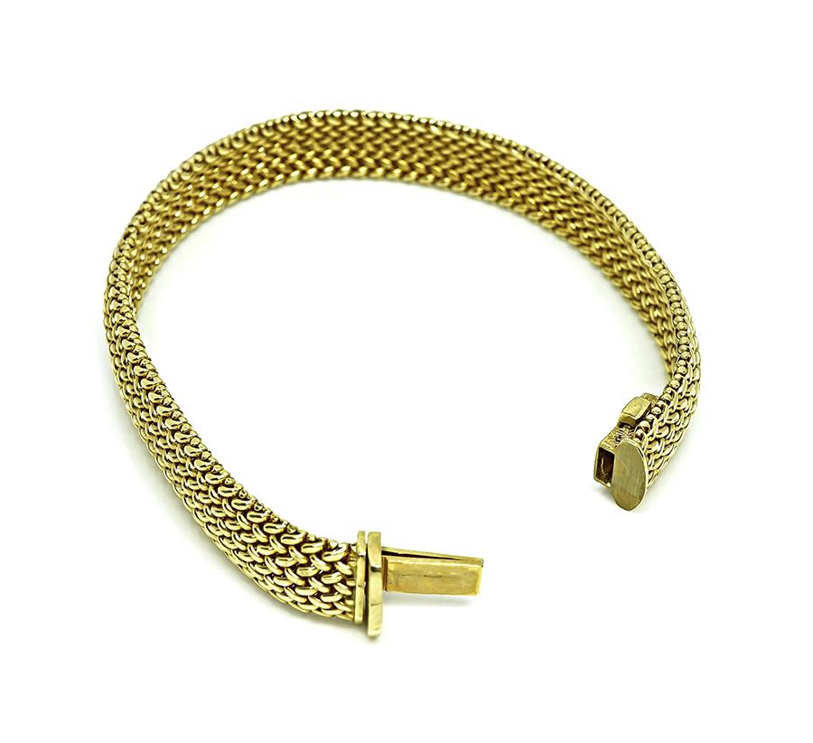 Estate Tiffany & Co 18k Yellow Gold Weave Bracelet