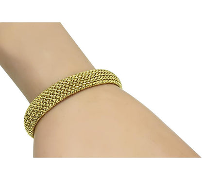 Estate Tiffany & Co 18k Yellow Gold Weave Bracelet