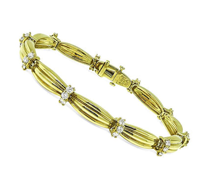 Estate Tiffany & Co 2.00ct Diamond 18k Yellow Gold Bracelet